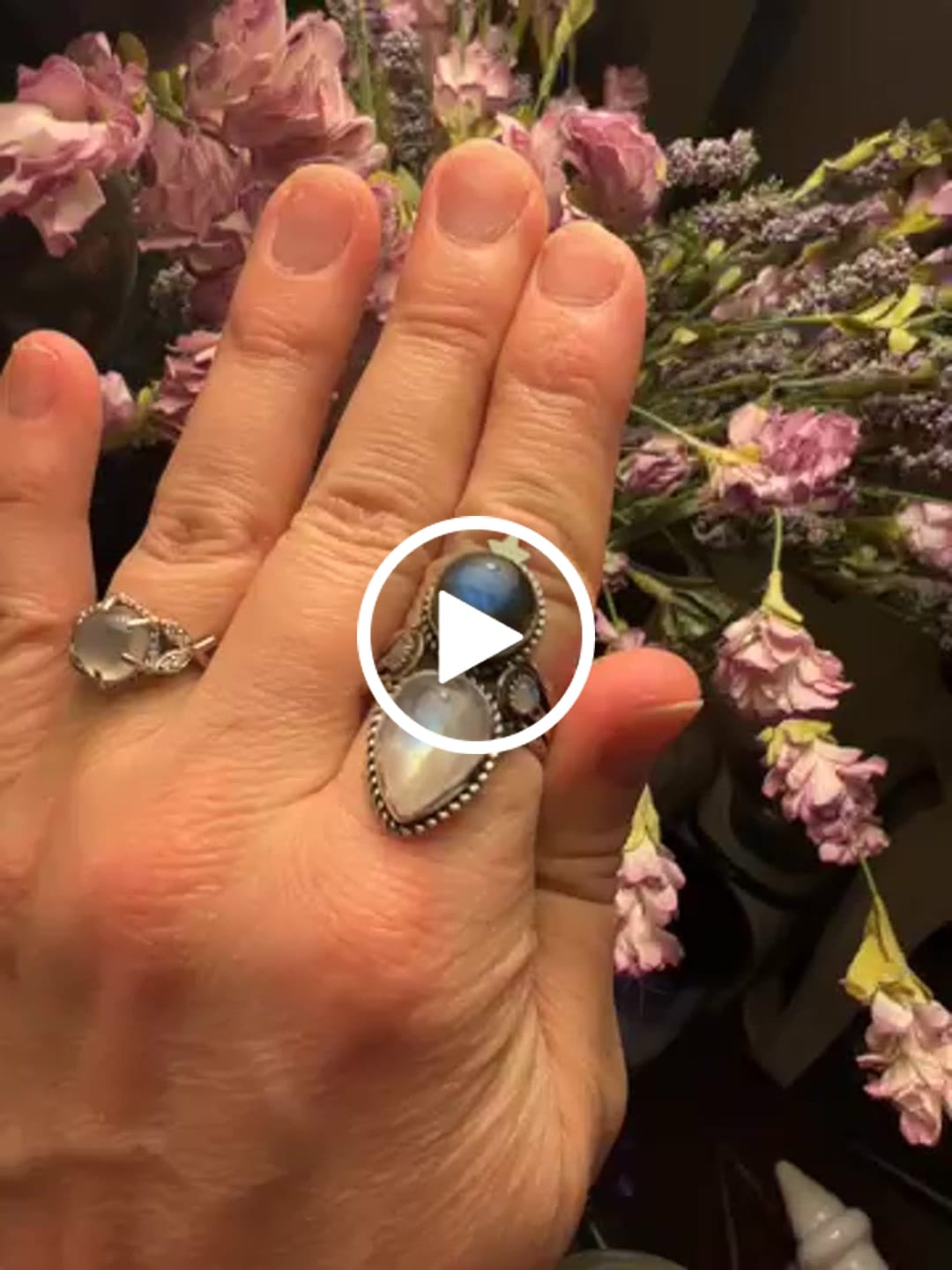 Customer video review of Celestial Moonstone and Labradorite Silver Ring
