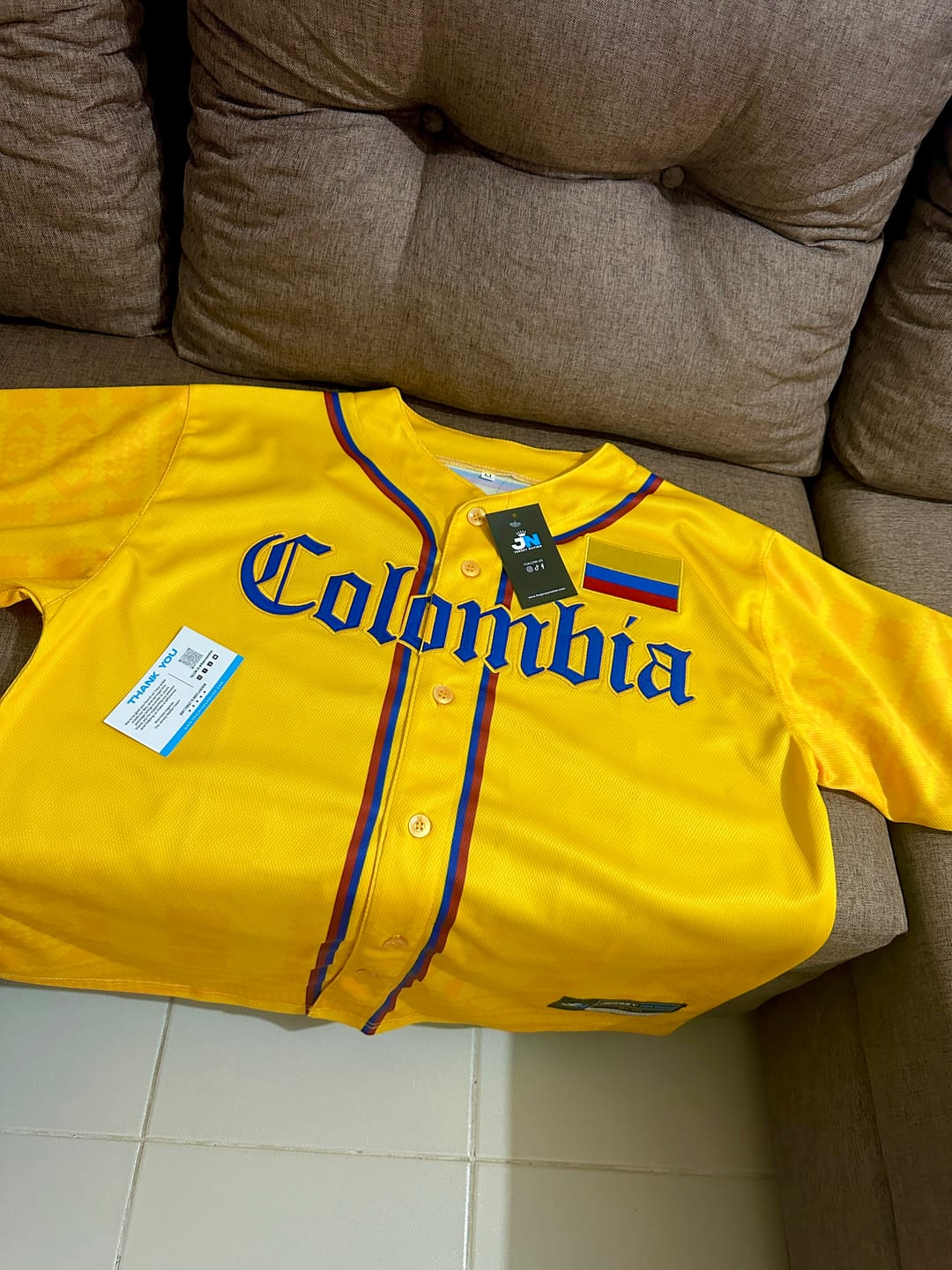Customer photo review of Colombia Custom Baseball Jersey