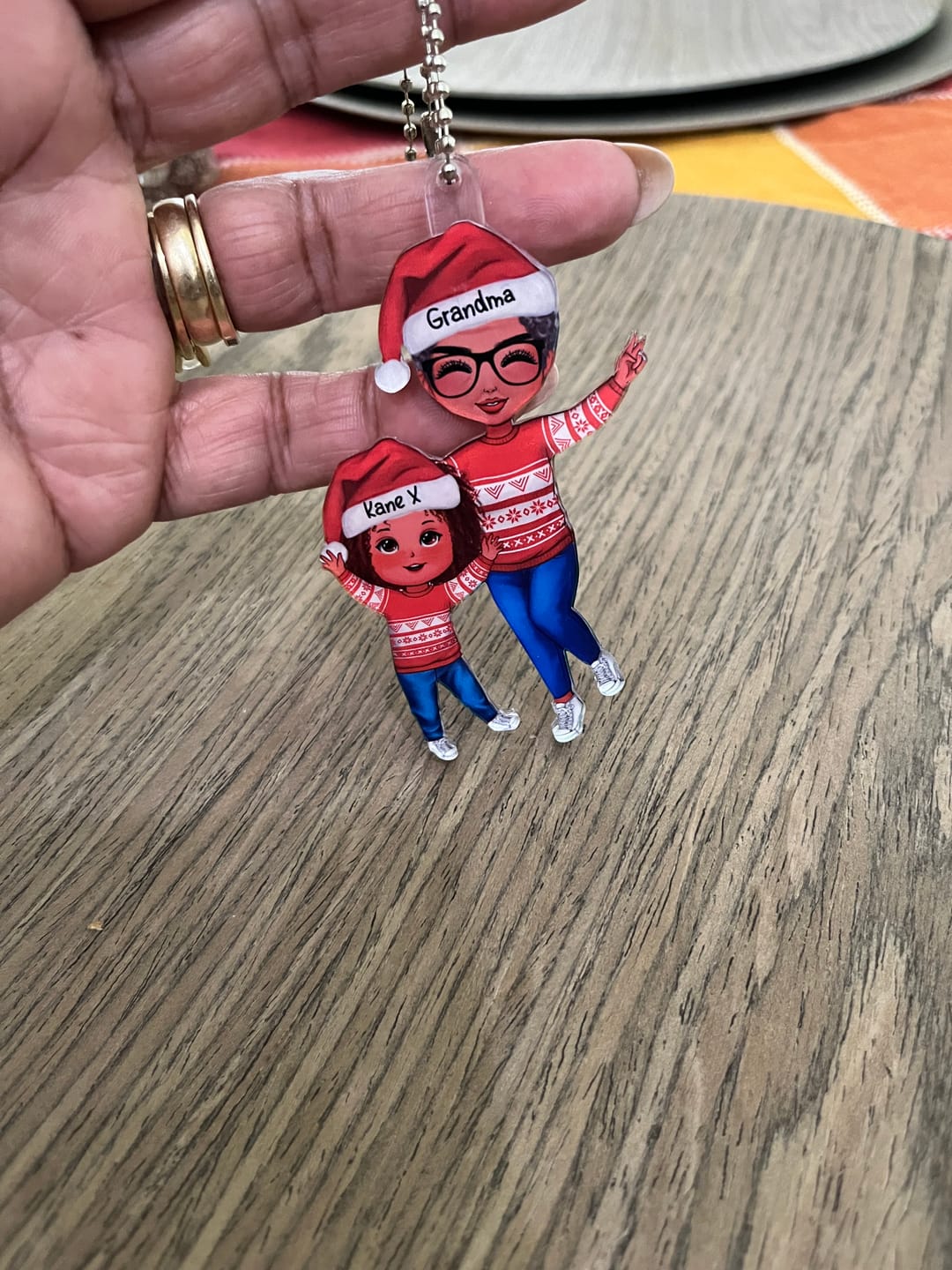 Customer photo review of Happy Christmas Doll Grandma Grandkids Gift For Granddaughter Grandson Personalized Acrylic Ornament