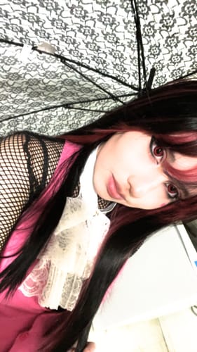 Customer photo review of PINK HEART CONTACT LENSES KF83843