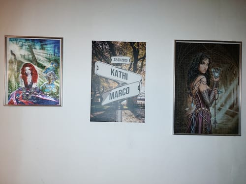 Customer photo review of Personalisierte Leinwand "Vintage Straßenschild für Paare"