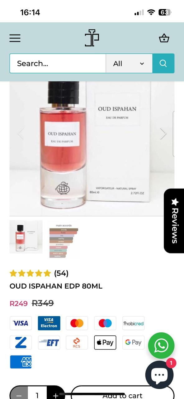 Customer photo review of Oud Ispahan EDP 80ml