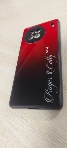 Customer photo review of Customize Name Gradient Glass Case Cover Red Wine For Vivo