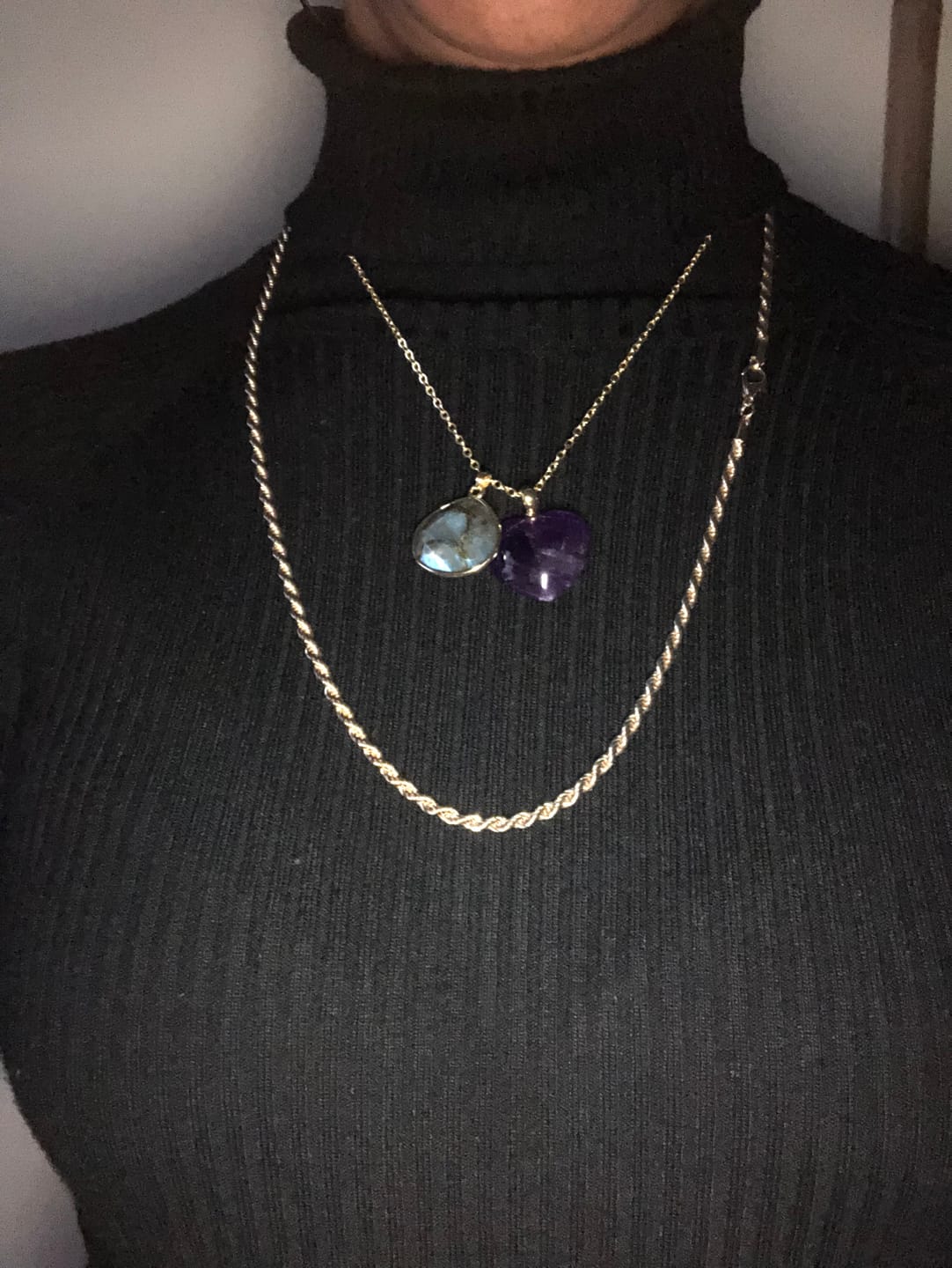 Customer photo review of Collier Labradorite Femme