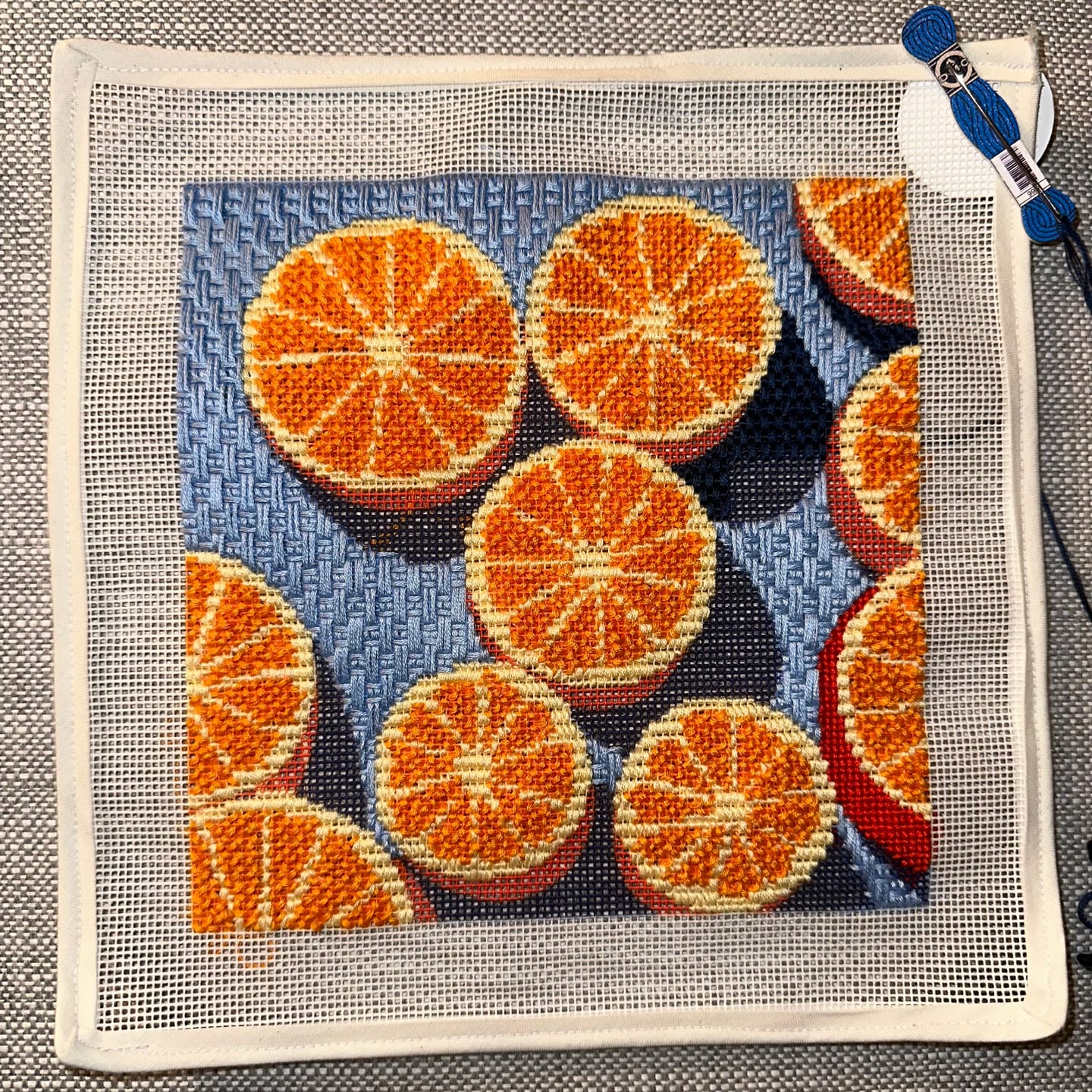 Customer photo review of Agrumes Needlepoint Kit