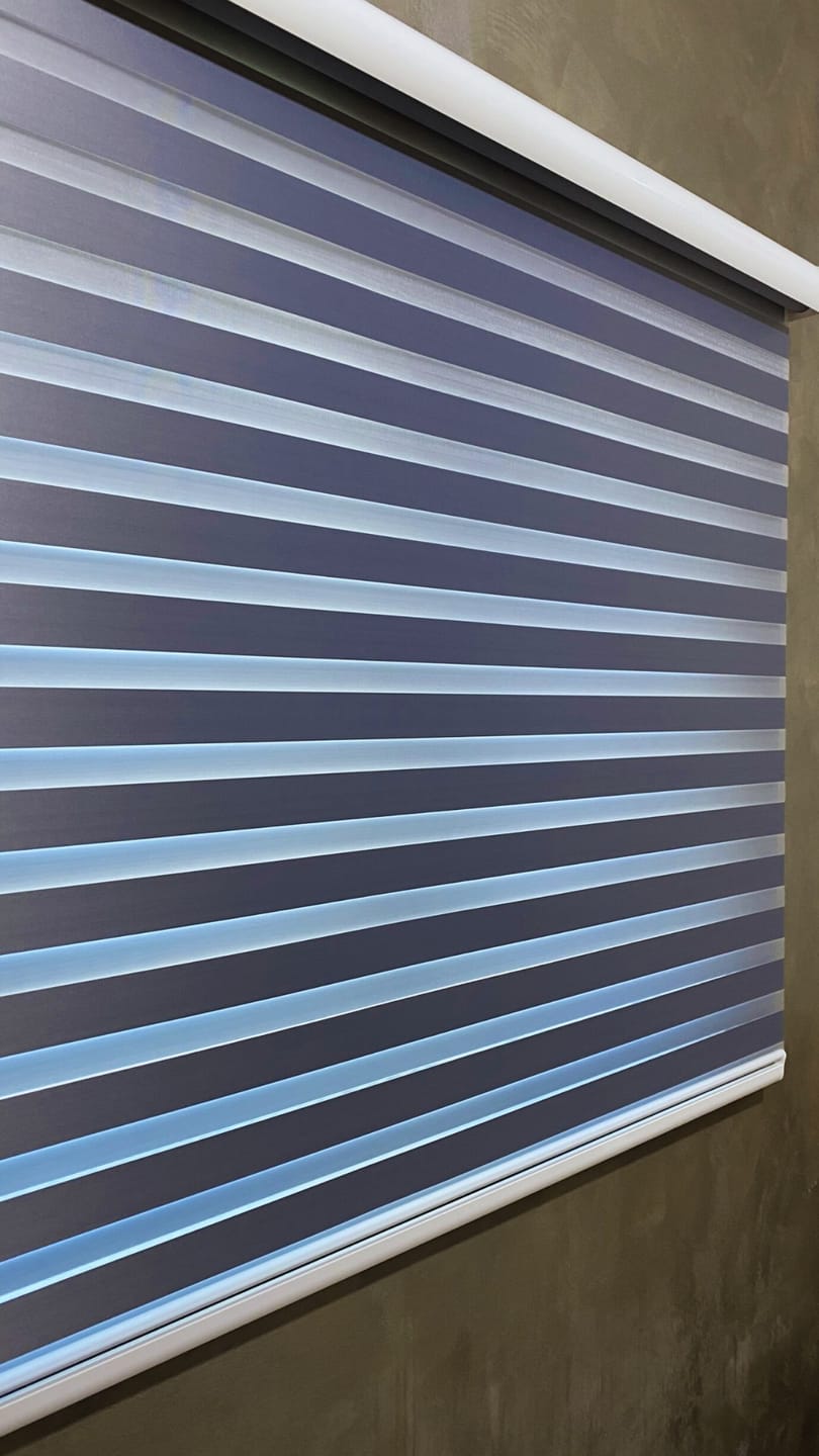 Customer photo review of Blackout Delicacy Folkstone Gray Day & Night Blinds