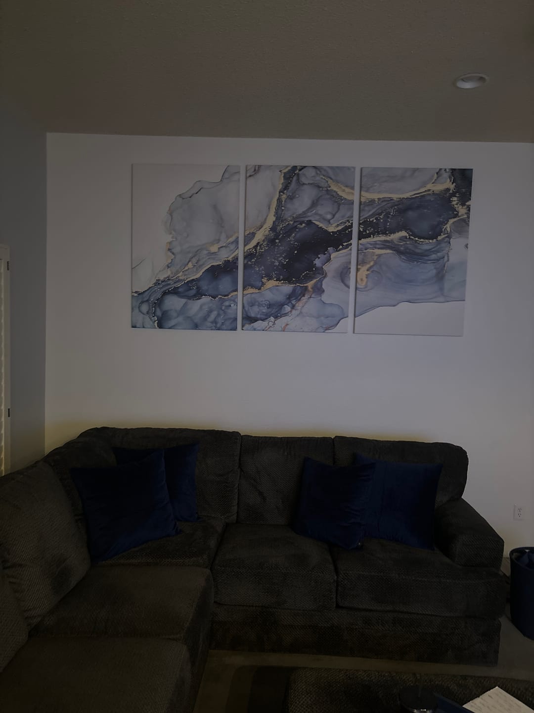 Customer photo review of Abstract Art Print - Blue Abstract Canvas Wall Art Print Abstract Art Fluid Effect Marble Wall Art