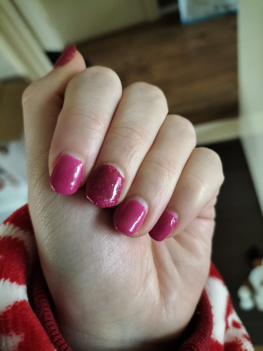 Customer photo review of Purplish Red Dipping Powder