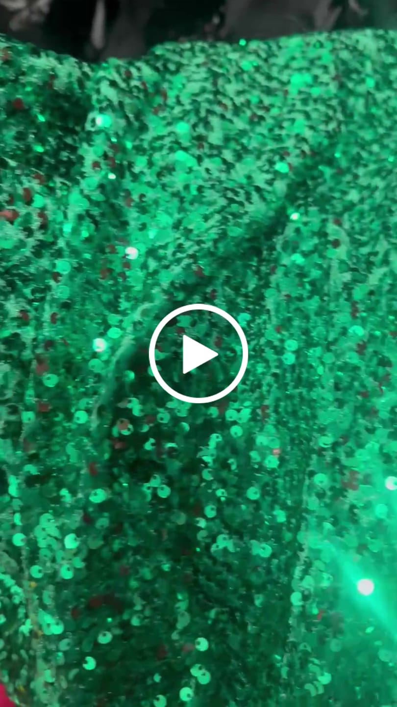 Customer video review of Emerald Green Sequin on Velvet