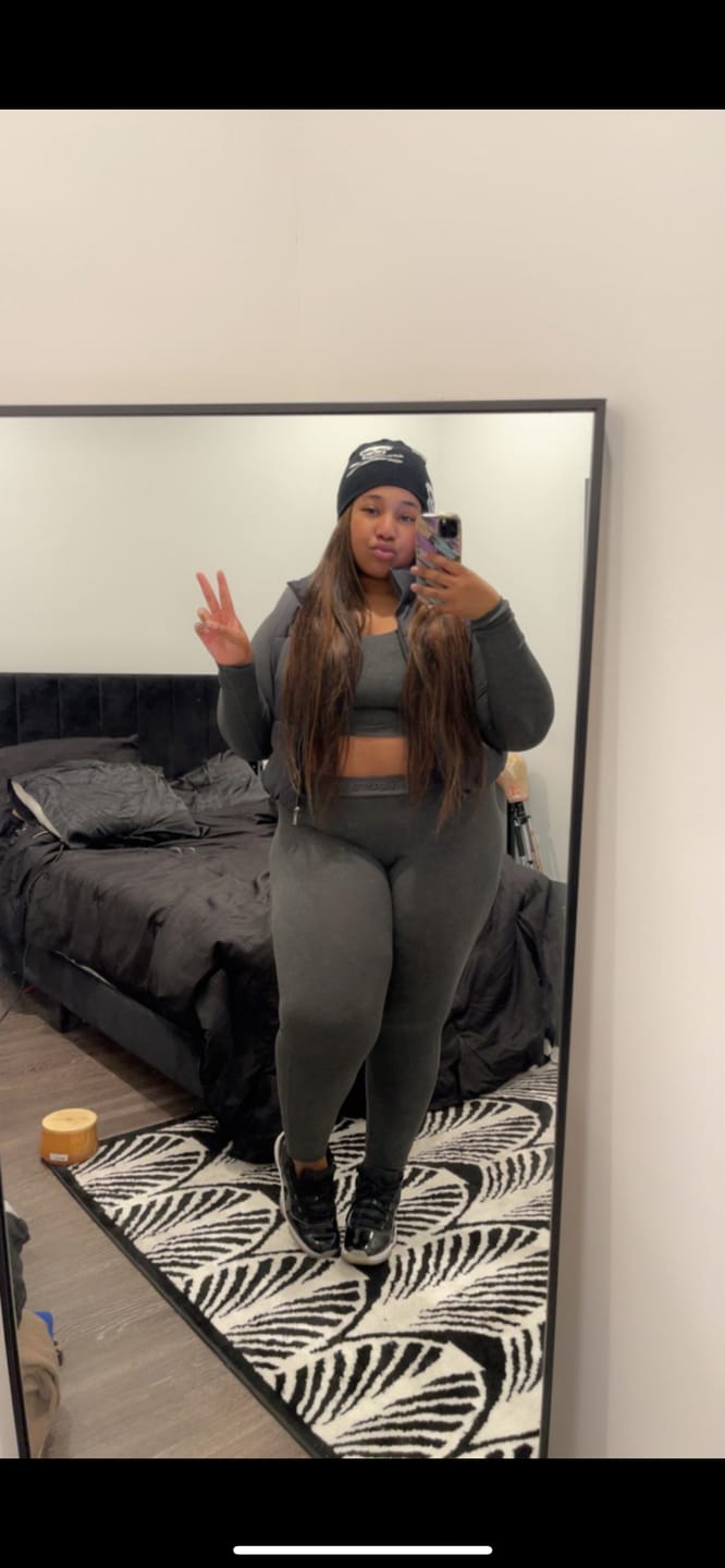 Customer photo review of Rib Lounge Leggings - Charcoal