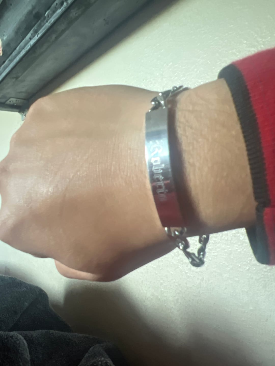 Customer photo review of 7mm Figaro Link ID Bracelet
