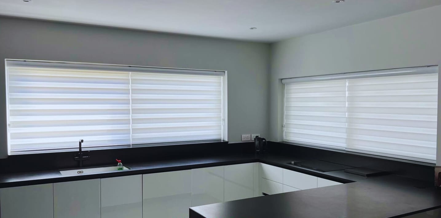 Customer photo review of Bliss Porcelain White Day & Night Blinds