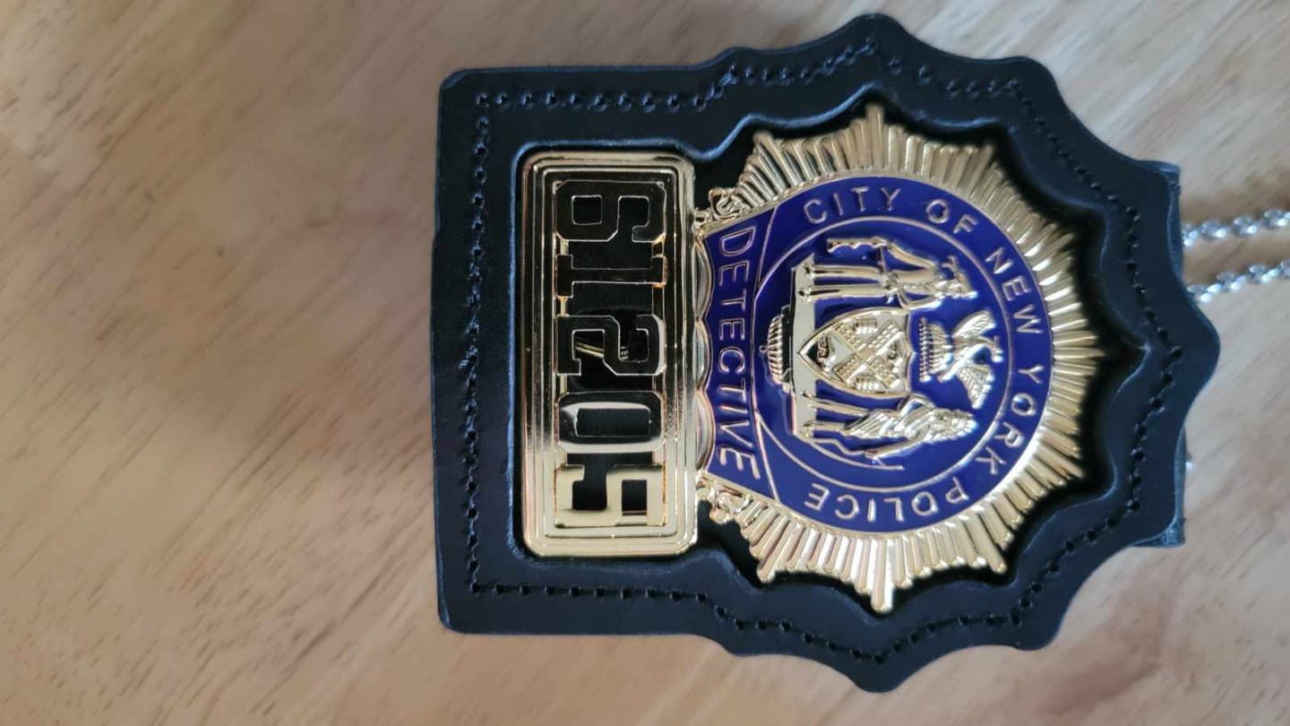 Customer photo review of NY New York Detective Police Badge Replica Movie Props *Customizable Badge Number*