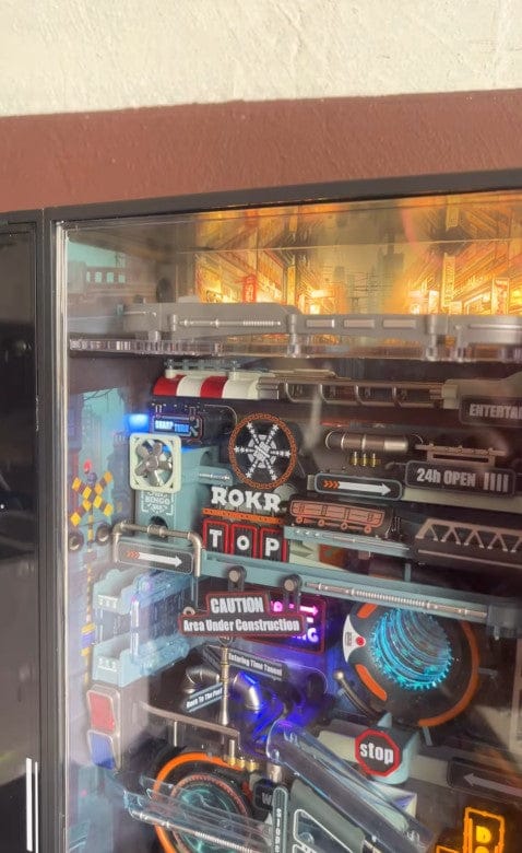 Customer photo review of Neon Circuit City Marble Run DIY Kit