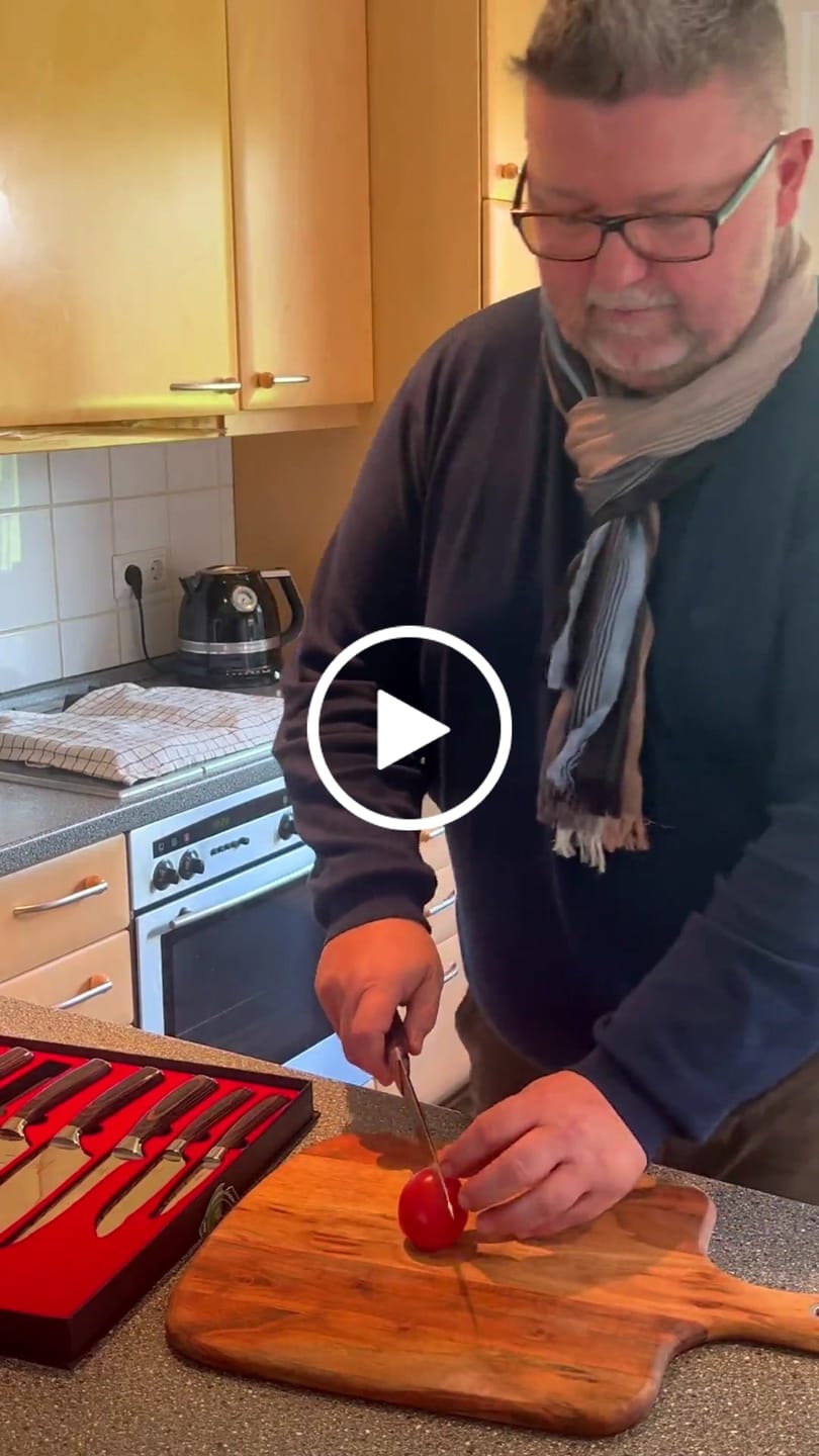 Customer video review of Messerset Premium 8-teilig + Gratis Kochkurs & Buch