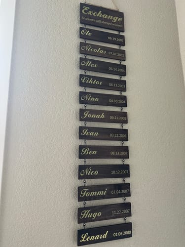 Customer photo review of Custom Name Slat - Add On For Existing Sign