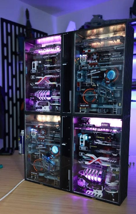 Customer photo review of Neon Circuit City Marble Run DIY Kit
