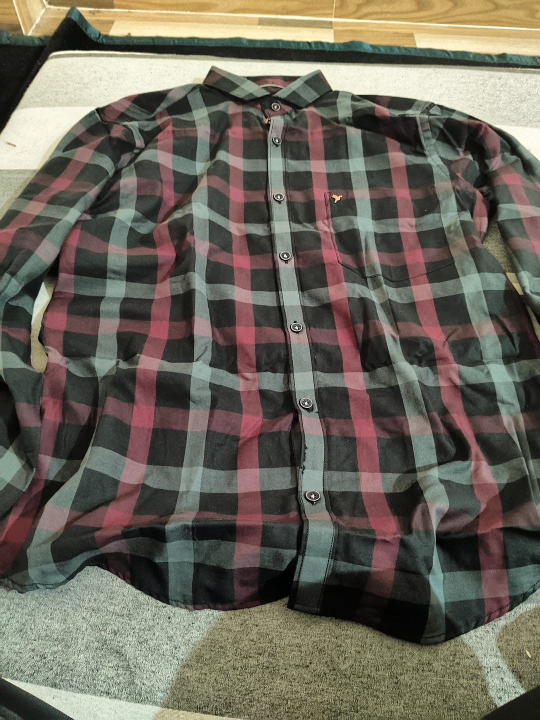 Customer photo review of Classy Red and Black Checks - Full-Stain Proof