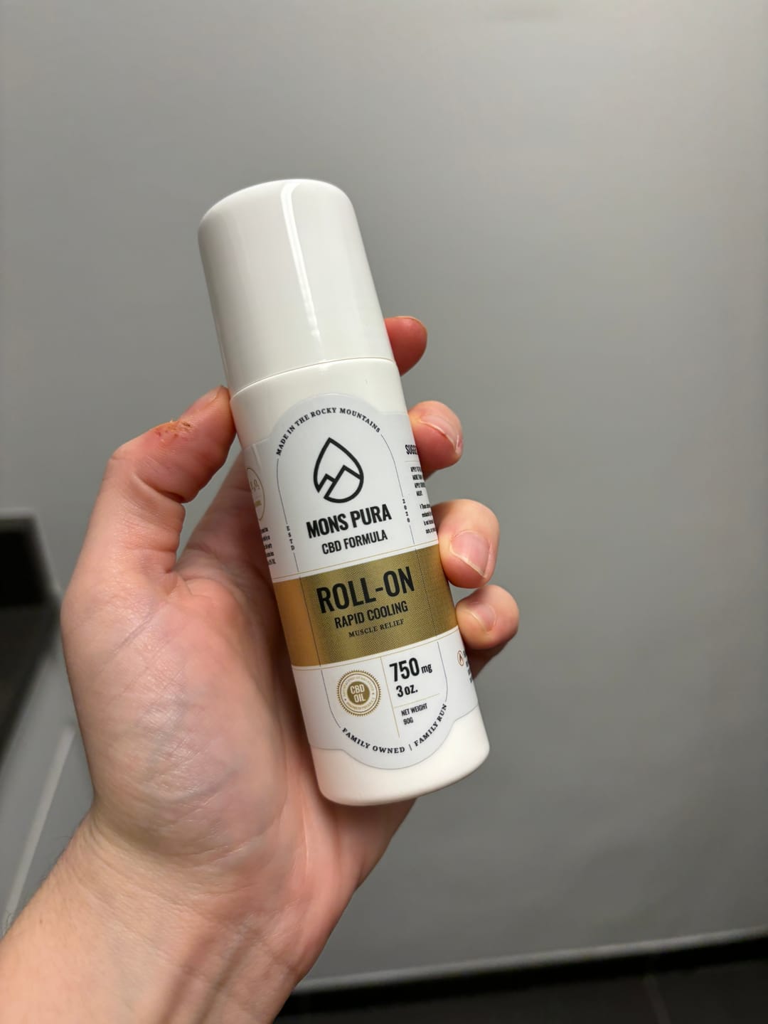 Customer photo review of Rapid Cooling Muscle Relief Roll On 750mg CBD