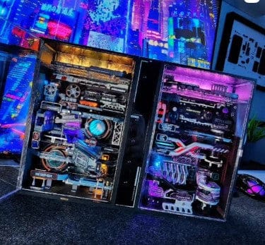 Customer photo review of Neon Circuit City Marble Run DIY Kit