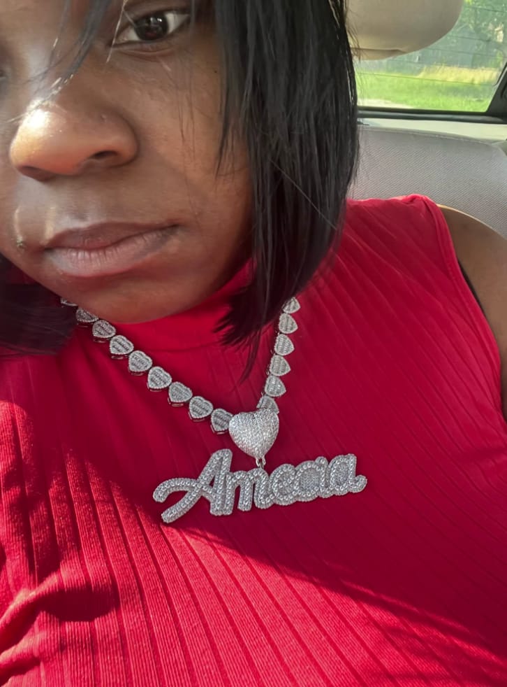Customer photo review of ROSIE ICEY HEART NECKLACE