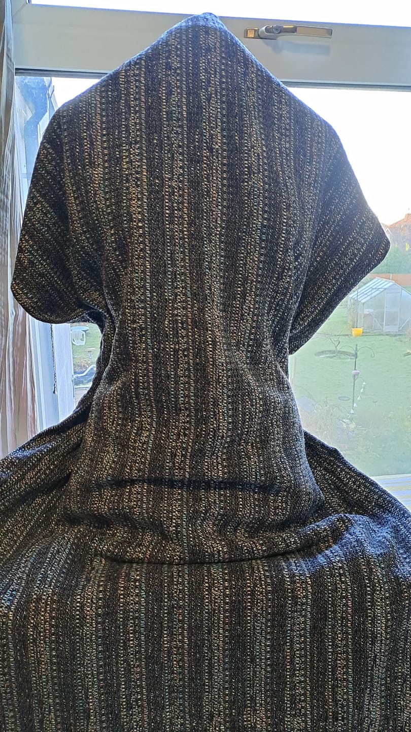 Customer photo review of Blue and Grey Boucle Fabric