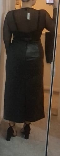Customer photo review of Faux Leather Side Split 'Andie' Maxi Skirt