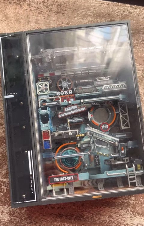 Customer photo review of Neon Circuit City Marble Run DIY Kit