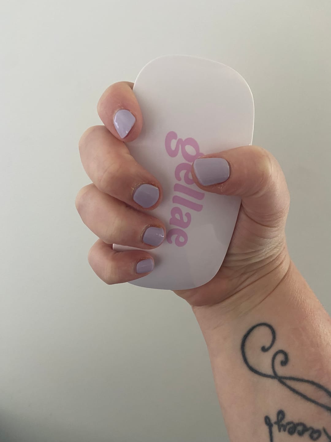 Customer photo review of Wisteria Purple DIY Semicured Gel Nail Sticker Kit