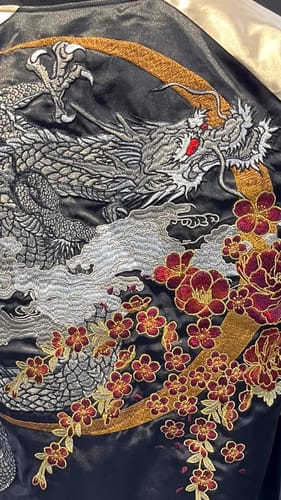 Customer photo review of Ryūjin Sakura Sukajan Souvenir Bomber Jacket