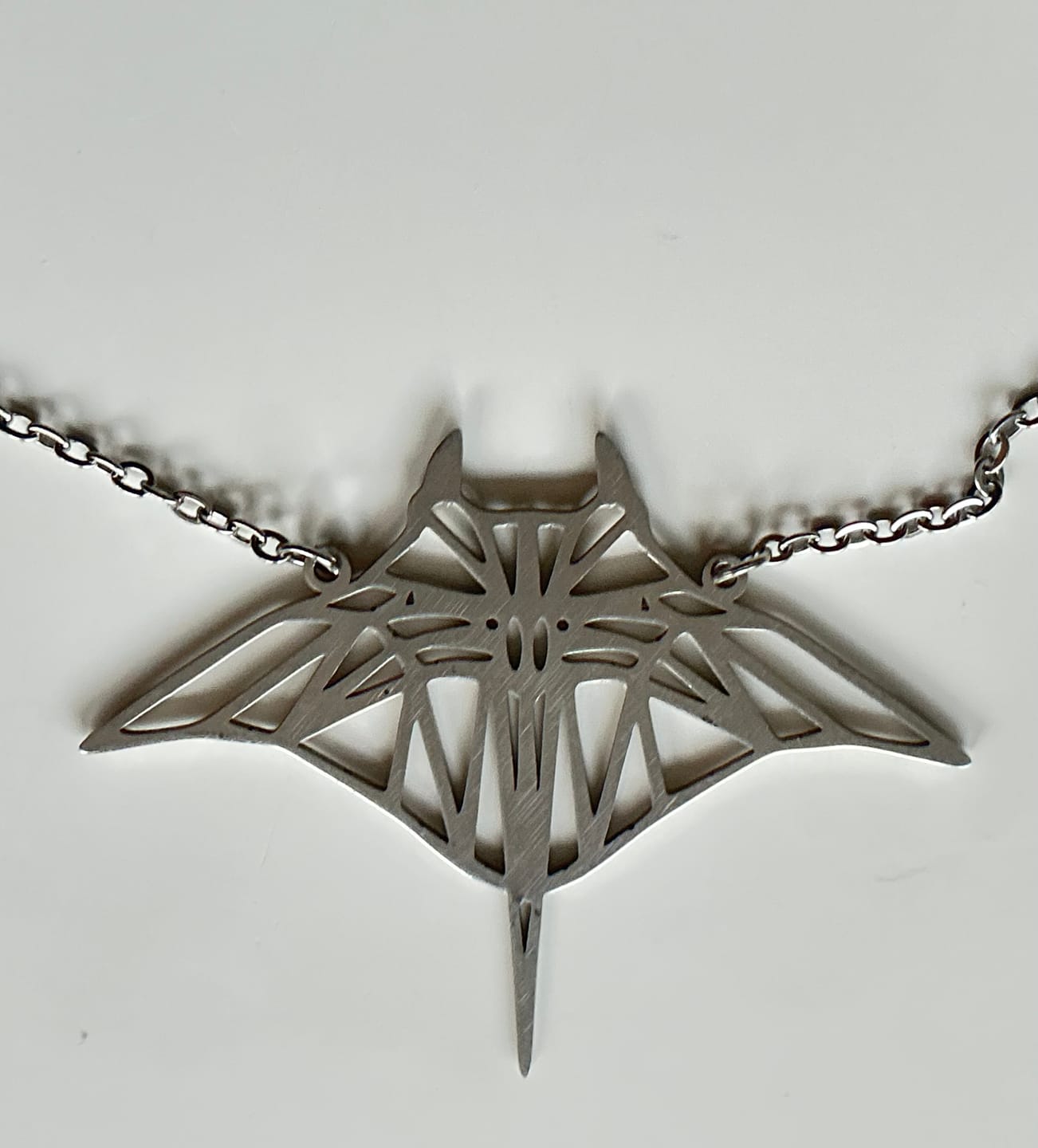 Customer photo review of Manta Ray Necklace - Large silver or gold