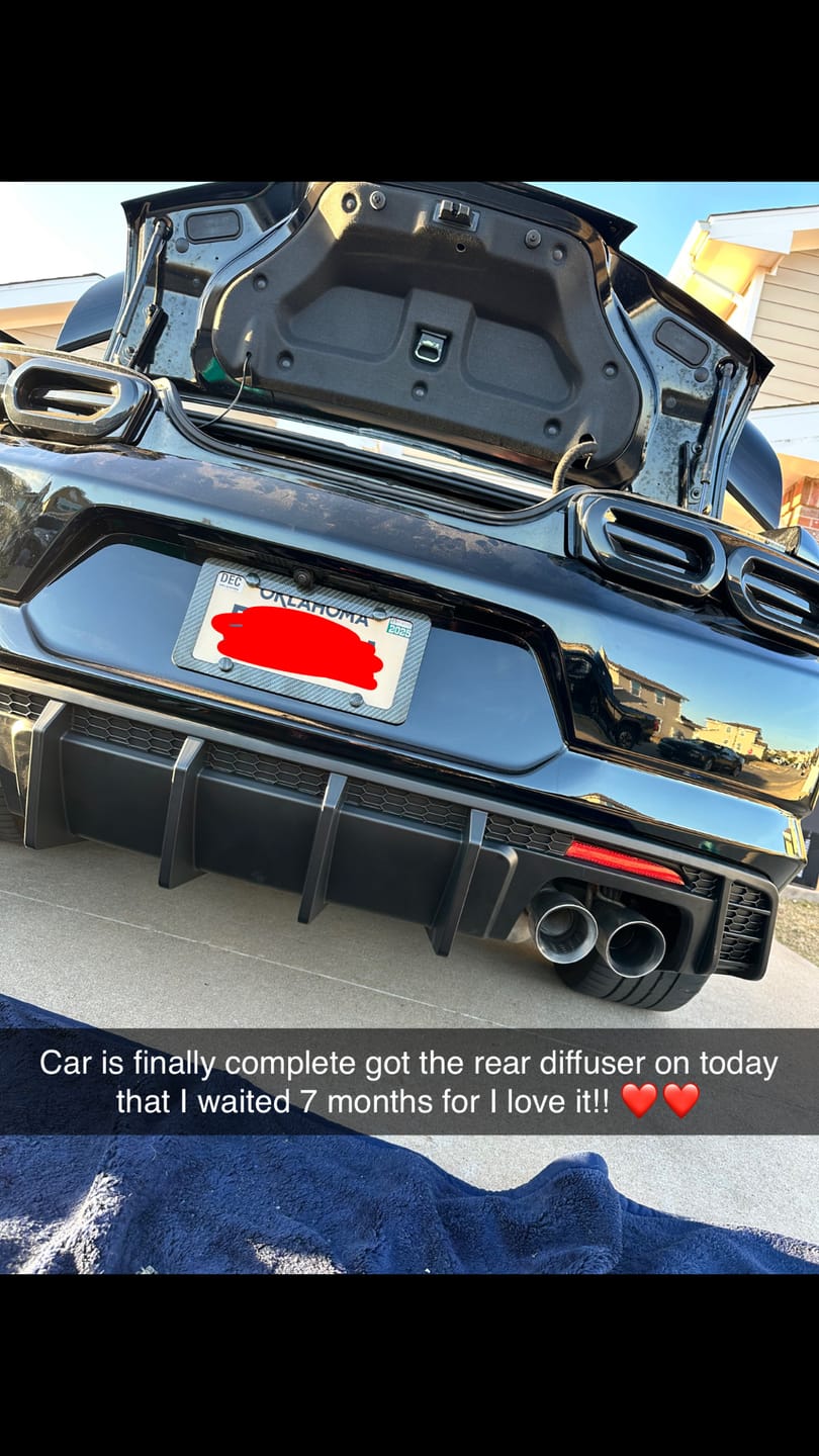 Customer photo review of 2016-2025 Chevy Camaro Evo Style Shark Fins Rear Diffuser Quad/Single Tips SS/RS/LT w/ Smoke Reflectors