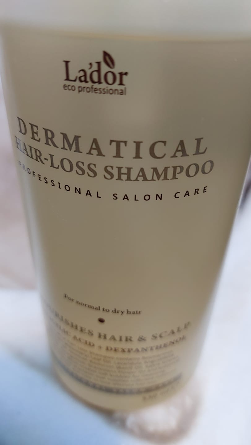 Customer photo review of Bezsulfātu šampūns matu izkrišanas novēršanai Lador Dermatical Hair-Loss Shampoo