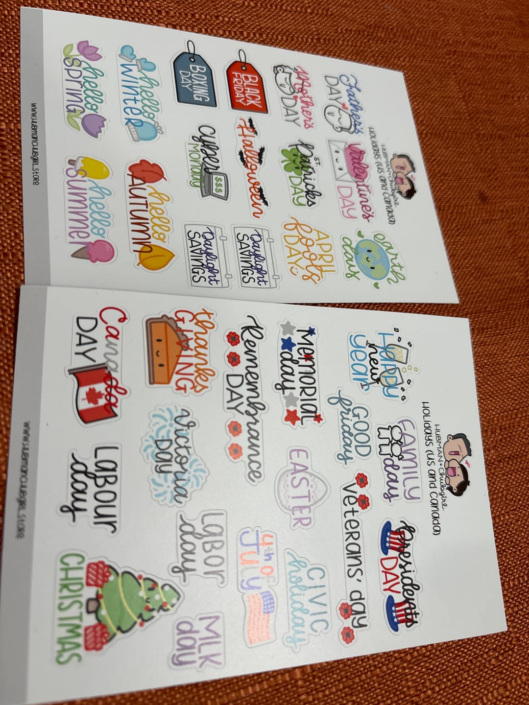 Customer photo review of Holidays Planner Stickers Set
