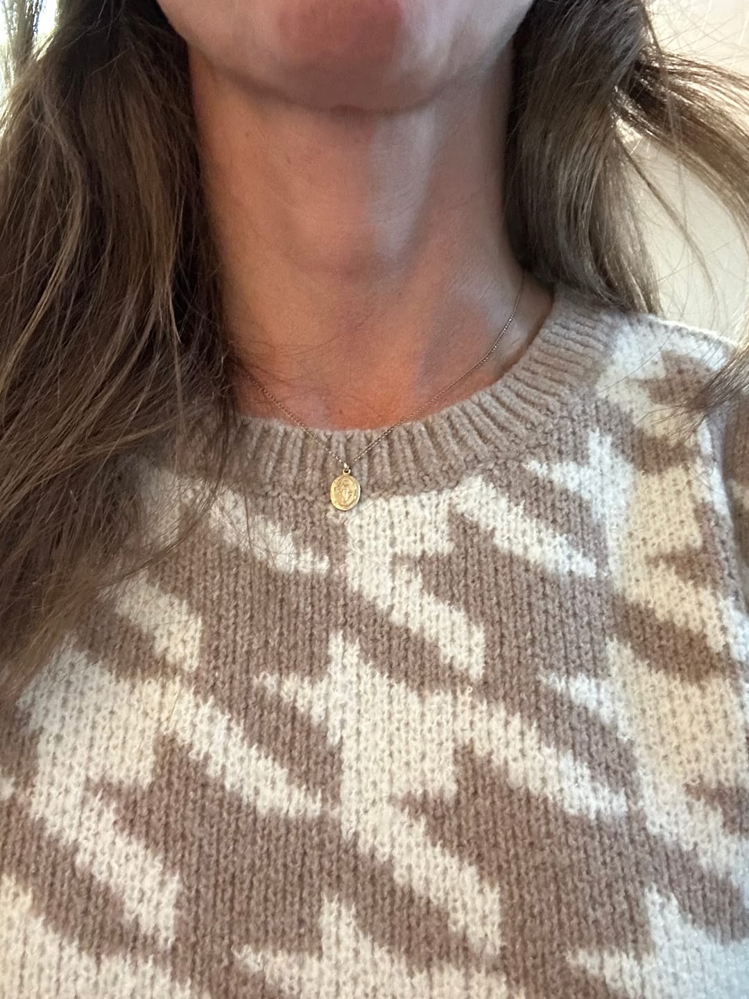 Customer photo review of Miraculous Medal Tiny Gold Filled Necklace