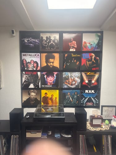 Customer photo review of 12" Vinyl Record Display Frame - LP Wall Storage