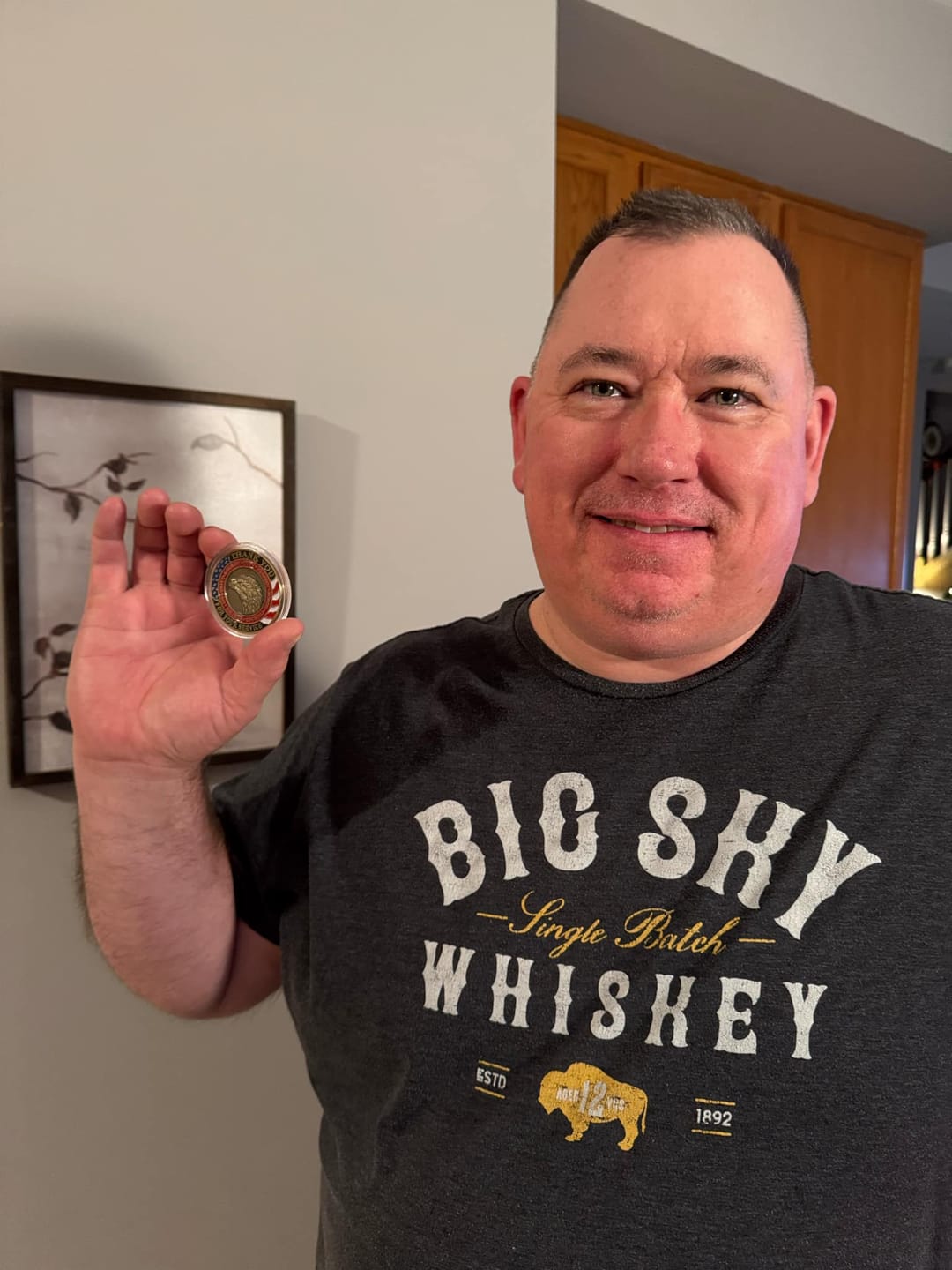 Customer photo review of Honoring All Who Served Thank You Coin