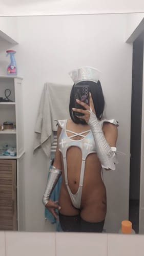Customer photo review of Cosplay Cyber Angel Silver Lingerie KO05（7-Piece Set）