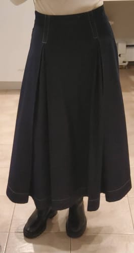 Customer photo review of Midi A-Line Denim Skirt