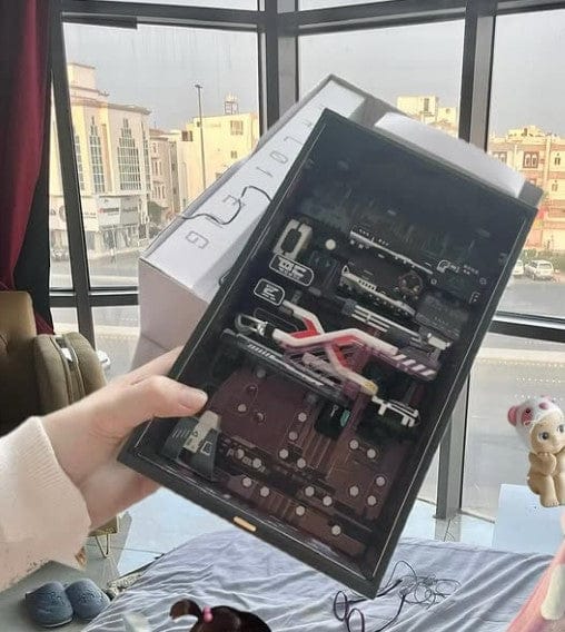 Customer photo review of Neon Circuit City Marble Run DIY Kit