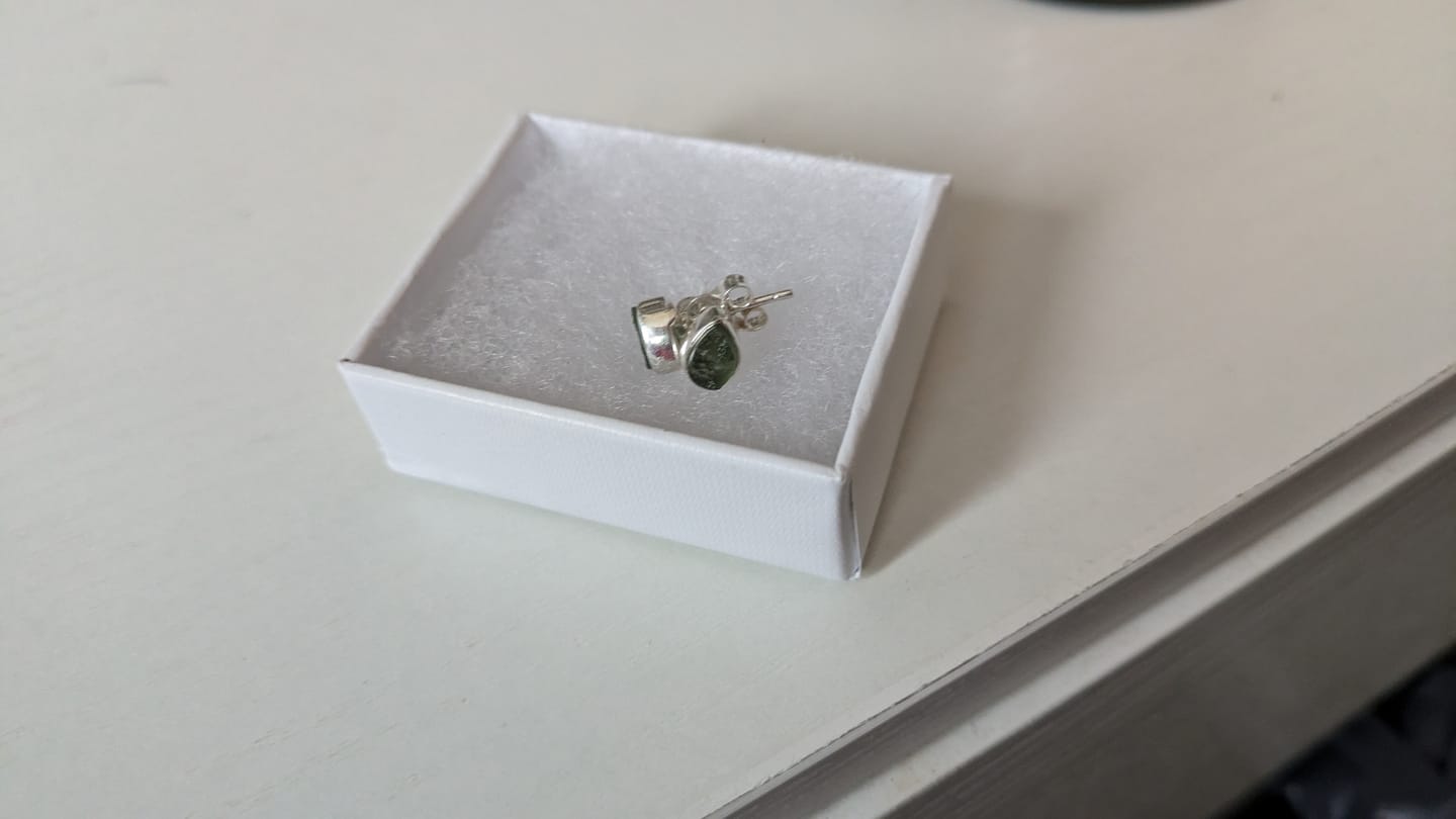 Customer photo review of Moldavite - Earrings