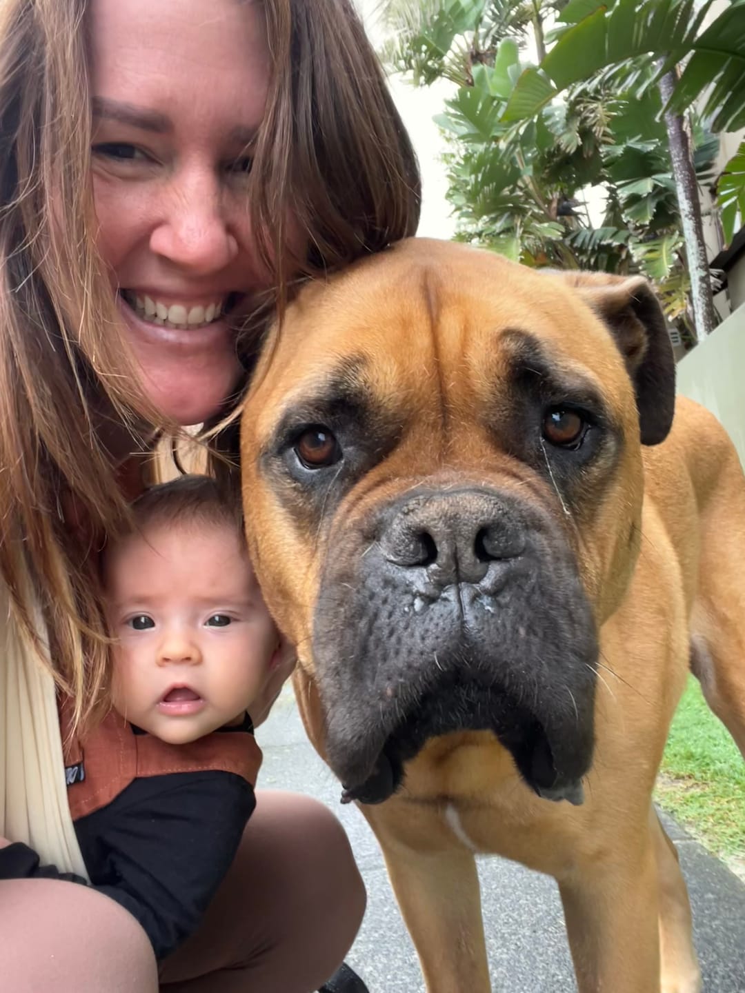 Customer photo review of Newborn Carrier in Sand