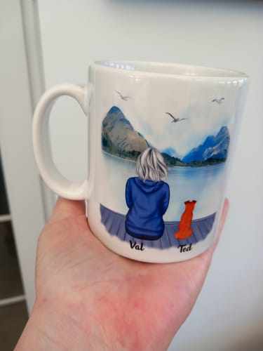 Customer photo review of Girl & Dogs - Life is better with a dog Personalised Mug