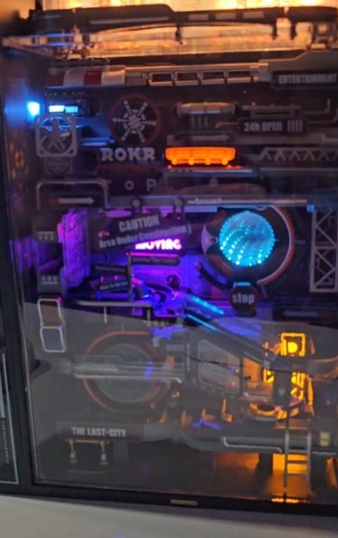 Customer photo review of Neon Circuit City Marble Run DIY Kit