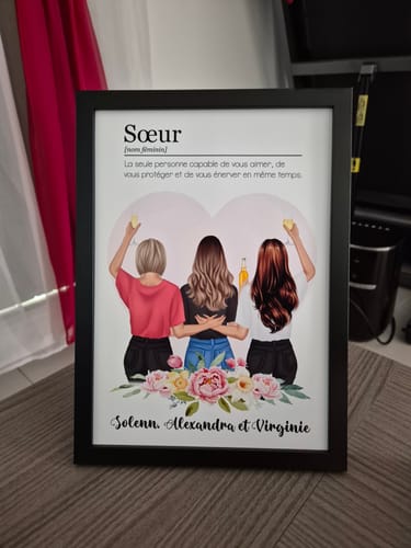 Customer photo review of Affiche Personnalisée - Définition Sœur/Amie/Collègue/Cousine