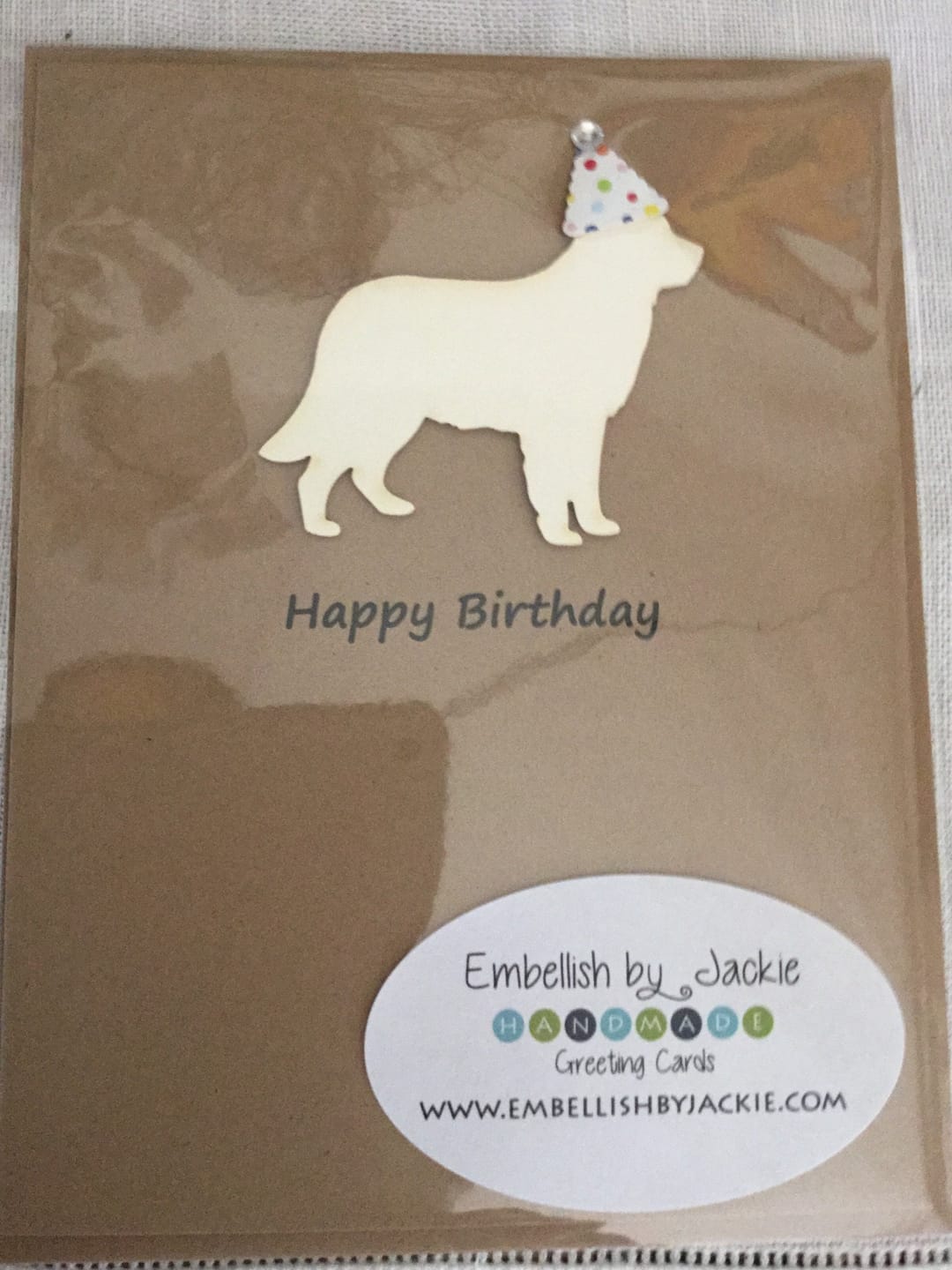 Customer photo review of Dog Birthday Card | 200+ Dog Breeds to Choose from | 25 Dog Colors Available | Choose Inside Phrase | Single Card or 10 Pack| Party Hat