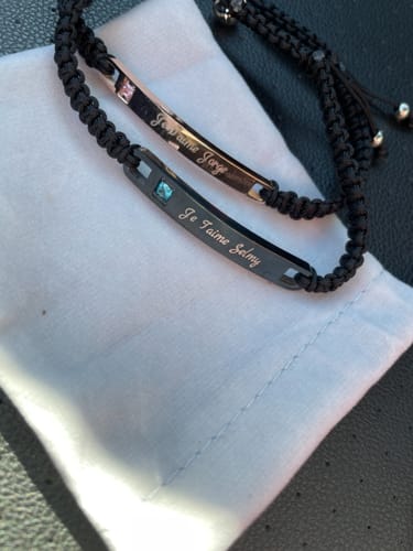 Customer photo review of Personalized Couple Bracelet Set