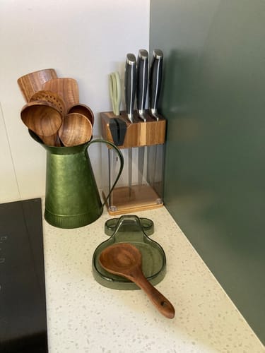 Customer photo review of Teak Wooden Utensil Set