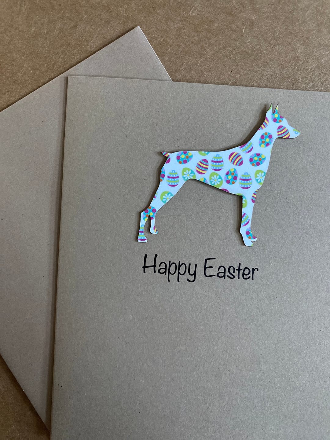Customer photo review of Dog Easter Notecard | 200+ Dog Breeds to Choose from | Single Card or 10 Pack | Colored Easter egg Pattern