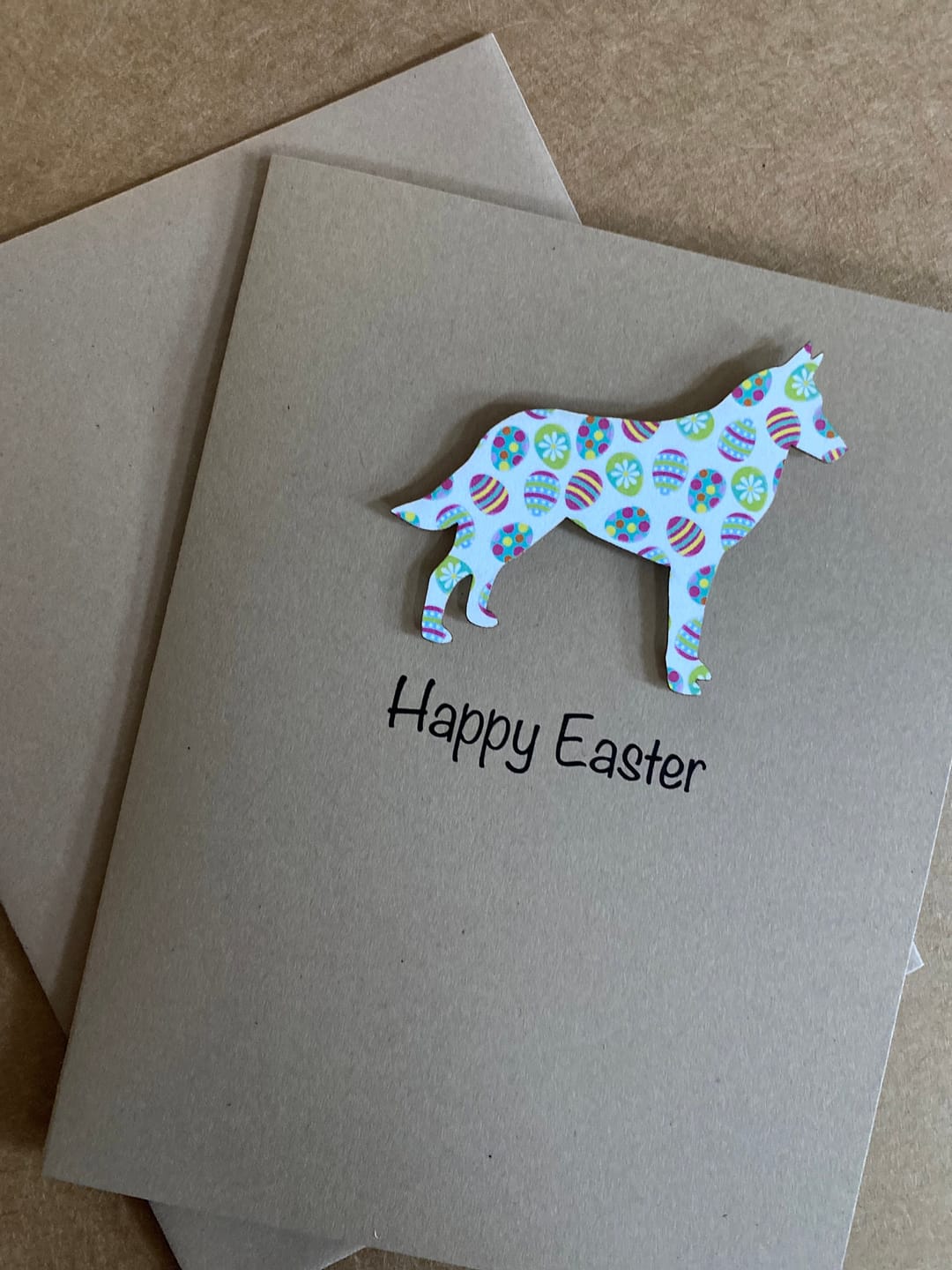 Customer photo review of Dog Easter Notecard | 200+ Dog Breeds to Choose from | Single Card or 10 Pack | Colored Easter egg Pattern